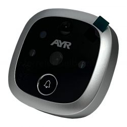 Mirilla inteligente  AYR Wifi 763, 480×272 pixels, Two-way audio, Visión  nocturna, Detección movimiento, Ranuras para tarjeta SD, Gris